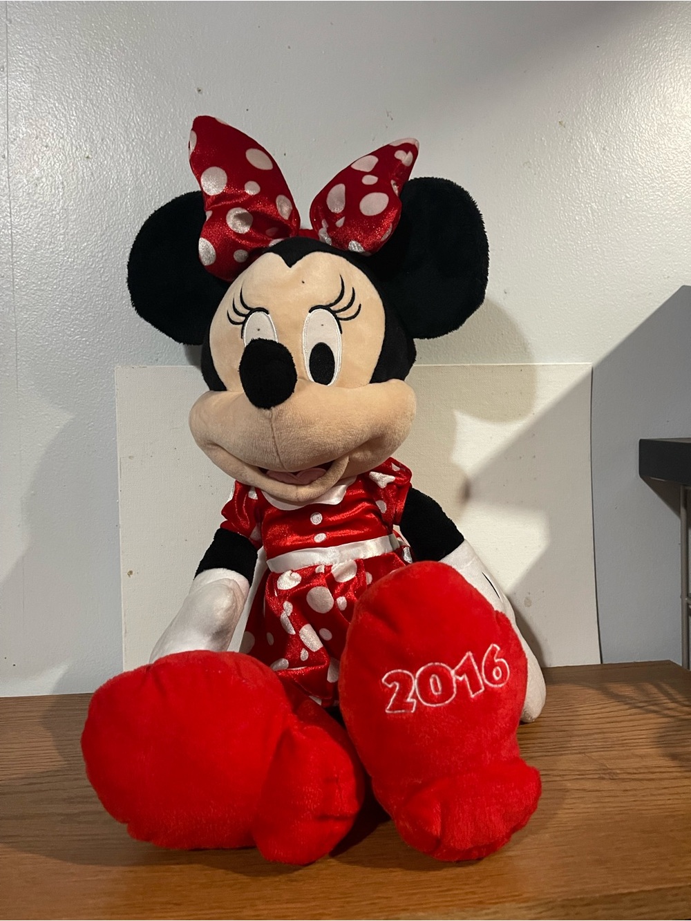 Disney Minnie Mouse Red and Black Polka Dot Plush